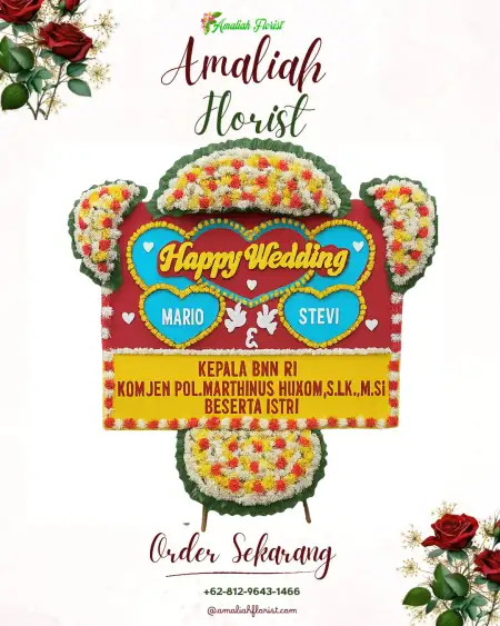 Papan Bunga Pernikahan Bunikasih